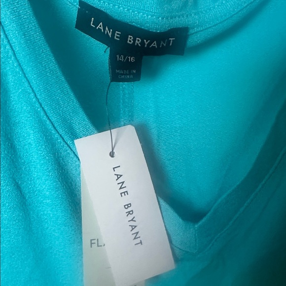 Lane Bryant Turquoise V-Neck Tee - Picture 2 of 5